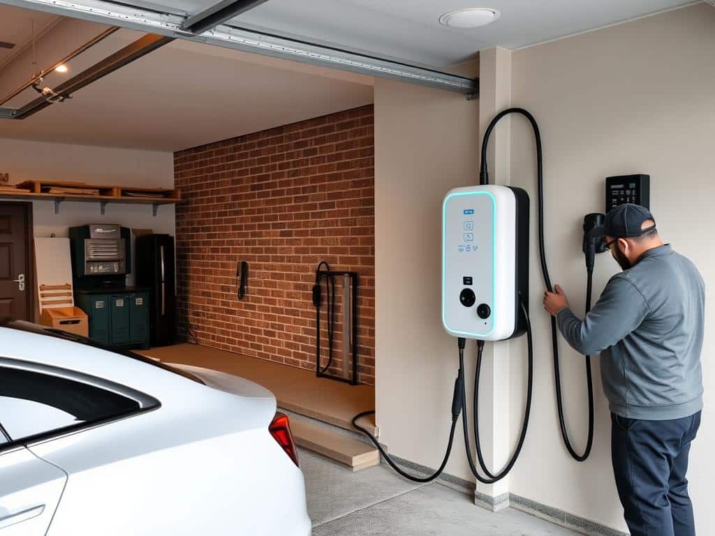 EV charging station installation by electrician inelectrical panel by the dorky electrician in Bethlehem, PA