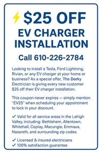 EV Charger Installation coupon for Lehigh Valley customers