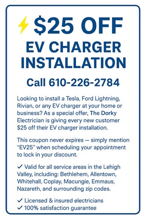 EV Charger Installation Coupon for Lehigh Valley customers.